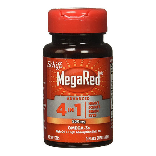 Schiff Megared Advanced 4 in1 Omega-3S Krill Oil 500 Mg Softgels, 40 Ea